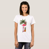 Palmboom, roze flamingo, ananas Shirt voor dames (Voorkant volledig)