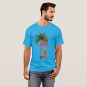 Palmboom roze flamingo ananas unisex t-shirt (Voorkant volledig)