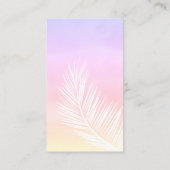 Palmboom roze gele waterverf zonneschijn visitekaartje (Achterkant)