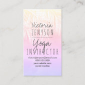 Palmboom roze gele waterverf zonneschijn visitekaartje (Voorkant)