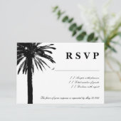 Palmboom RSVP-trouwkaarten | Beach-thema RSVP Kaartje (Staand voorkant)