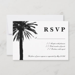 Palmboom RSVP-trouwkaarten   Beach-thema RSVP Kaartje