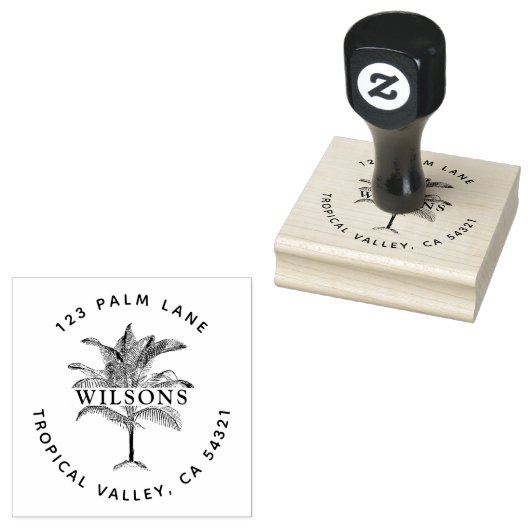 Palmboom Rubberstempel (Gestempeld)