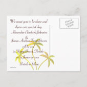 Palmboom Save the Date Golden Glitter Aankondigingskaart (Achterkant)