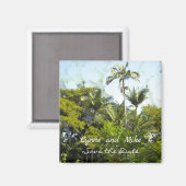 Palmboom Save the Date-magneet Magneet (Voorkant / Achterkant)