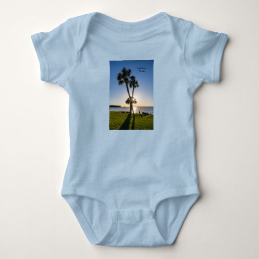 Palmboom Schaar Silhouet Baby Body Suit Romper (Voorkant)
