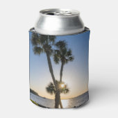 Palmboom Schaar Silhouet Koelbox Blikjeskoeler (Blikje Voorkant)