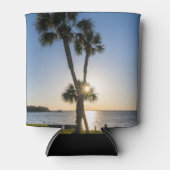 Palmboom Schaar Silhouet Koelbox Blikjeskoeler (Voorkant)