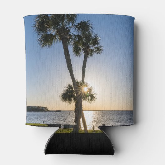 Palmboom Schaar Silhouet Koelbox Blikjeskoeler (Achterkant)