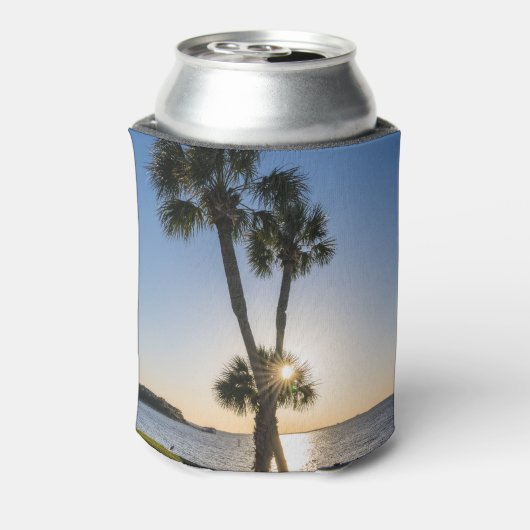 Palmboom Schaar Silhouet Koelbox Blikjeskoeler (Blikje Achterkant)