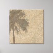 Palmboom schaduw op strand zand achtergrond - Palm Canvas Afdruk (Voorkant)