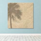 Palmboom schaduw op strand zand achtergrond - Palm Canvas Afdruk (Insitu (Houten vloer))