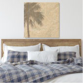 Palmboom schaduw op strand zand achtergrond - Palm Canvas Afdruk (Insitu (Slaapkamer))