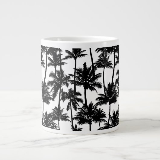 palmboom-schaduwpatroon grote koffiekop (Voorkant)