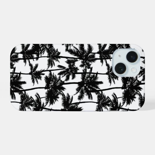 palmboom-schaduwpatroon iPhone 15 case (Achterkant horizontaal)