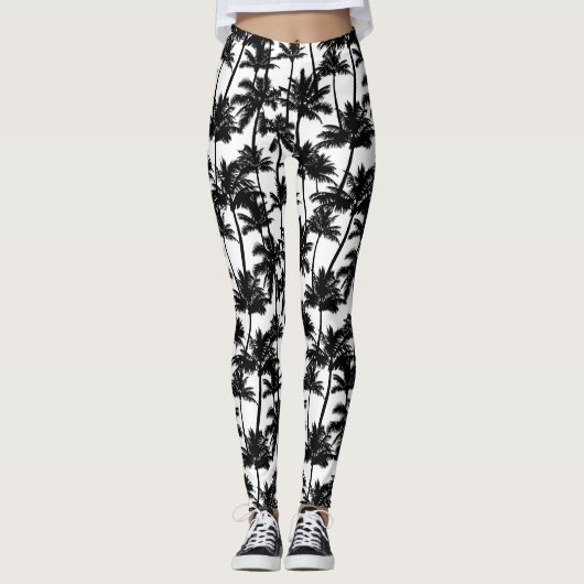 palmboom-schaduwpatroon leggings (Voorkant)