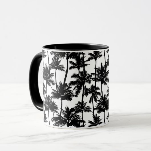 palmboom-schaduwpatroon mok (Voorkant links)