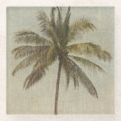 palmboom schilderij glazen onderzetter (Voorkant)