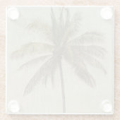  palmboom schilderij glazen onderzetter (Achterkant)