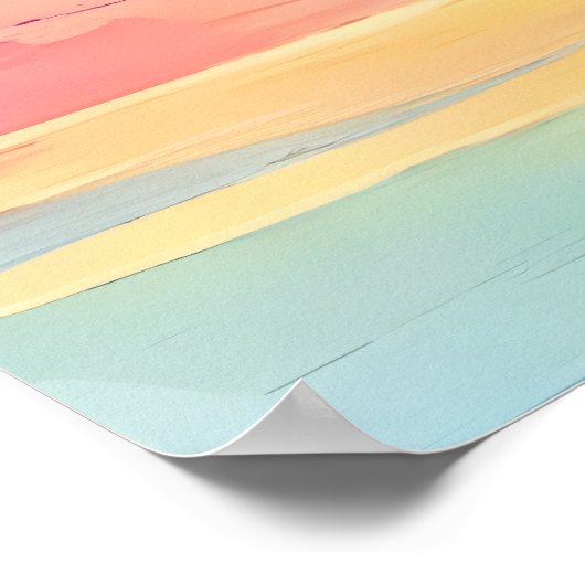 Palmboom schilderij Gracing het strand bij zonsond Poster (Hoek)