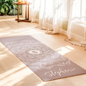 Palmboom Seashell Mandala Monogram Lavender Beach Yogamat