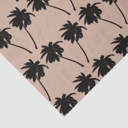 Palmboom Silhouet Aangepaste kleur achtergrond Tissuepapier (Detail)