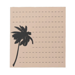 Palmboom Silhouet Aangepaste Kleur Gevoerd Notitieblok