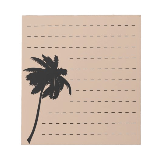 Palmboom Silhouet Aangepaste Kleur Gevoerd Notitieblok (Voorkant)