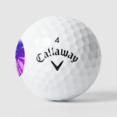 Palmboom silhouet hete neon roze zonsondergang Cal Golfballen (Logo)