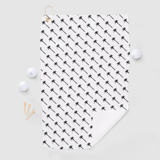Palmboom silhouet patroon kustreizen chic golfhanddoek (Insitu)