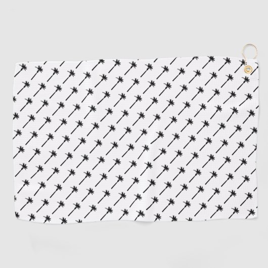 Palmboom silhouet patroon kustreizen chic golfhanddoek (Horizontaal)