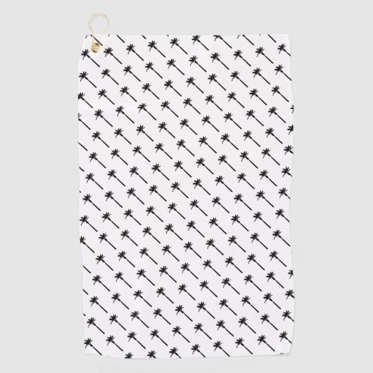 Palmboom silhouet patroon kustreizen chic golfhanddoek (Voorkant)