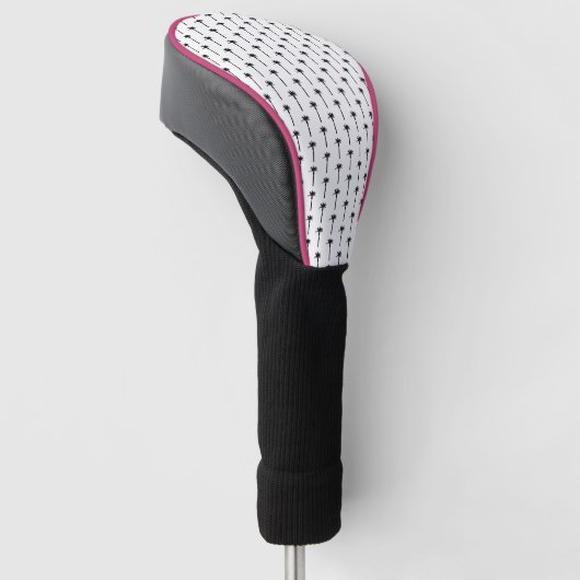 Palmboom silhouet patroon kustreizen chic golfheadcover (Schuin)