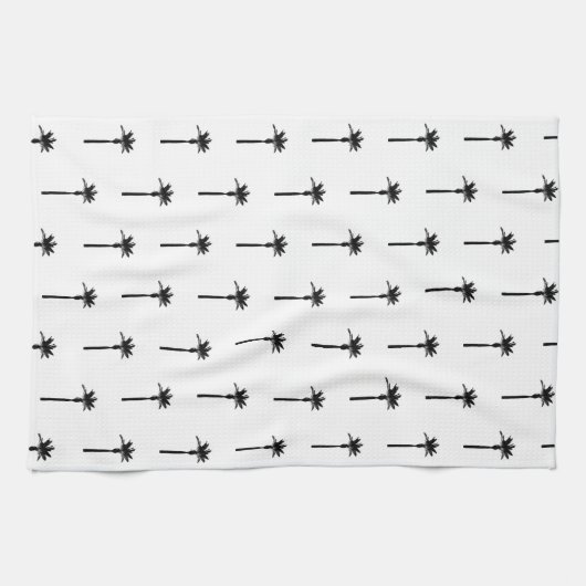 Palmboom silhouet patroon kustreizen chic theedoek (Horizontaal)