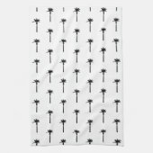 Palmboom silhouet patroon kustreizen chic theedoek (Verticaal)