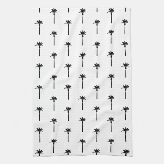 Palmboom silhouet patroon kustreizen chic theedoek (Verticaal)