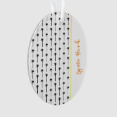 Palmboom Silhouet Patroon LOCATIE Kustchic Ornament (voorkant)