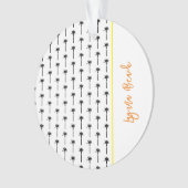 Palmboom Silhouet Patroon LOCATIE Kustchic Ornament (voorkant)