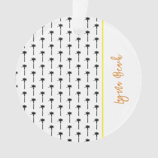 Palmboom Silhouet Patroon LOCATIE Kustchic Ornament (voorkant)