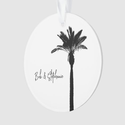 Palmboom Silhouet Reizen Kust Modern Chic Ornament (voorkant)
