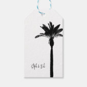 Palmboom Silhouet Reizen Kustnamen Chic Cadeaulabel (Voorkant)