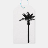 Palmboom Silhouet Reizen Kustnamen Chic Cadeaulabel (Achterkant)