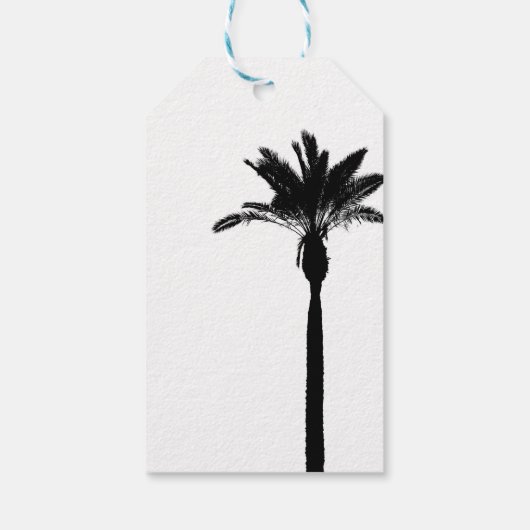 Palmboom Silhouet Reizen Kustnamen Chic Cadeaulabel (Achterkant)