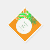 Palmboom Sinaasappel Groene Kunst Bladeren Trouwen Servet (Hoek)