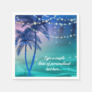 Palmboom Sliert van Lichtjes Strand Bruiloft Serve Servet