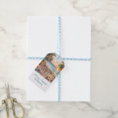 Palmboom Slingerlichten Kerstfeest Cadeaulabel (Met Touw)