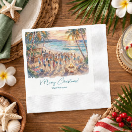 Palmboom Slingerlichten Kerstfeest Servet