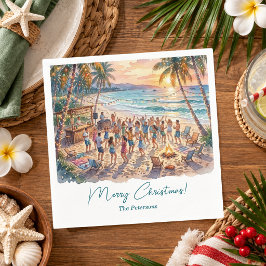 Palmboom Slingerlichten Kerstfeest Servet