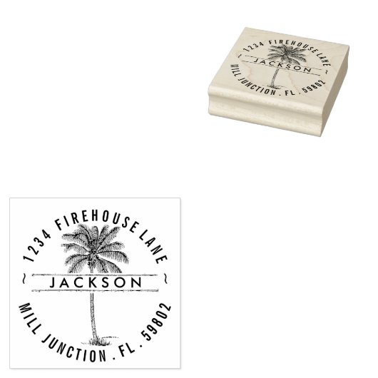  palmboom — Stempel van het retouradres (Gestempeld)