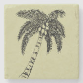  palmboom stenen onderzetter (Voorkant)